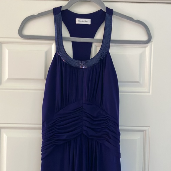CALVIN KLEIN PURPLE MAXI LONG FORMAL DRESS SIZE S - Picture 3 of 9